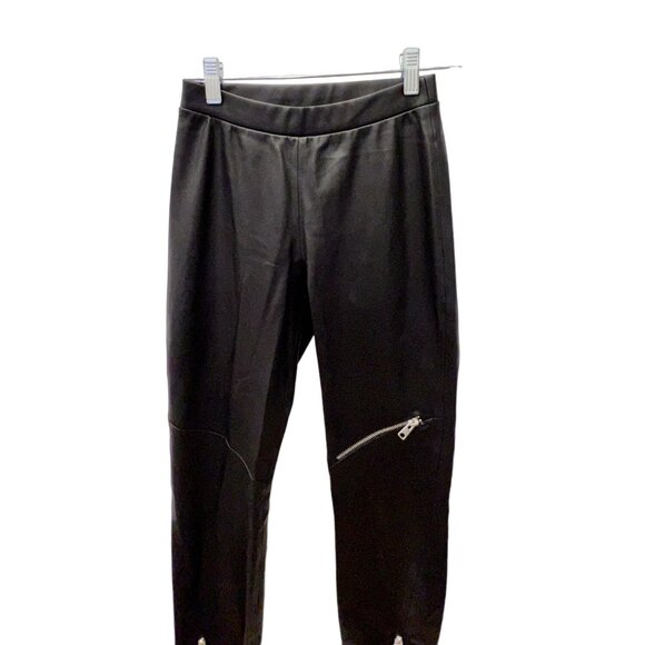 AllSaints FAUX Black Leather Moto Pants - Size 0 - Picture 4 of 8